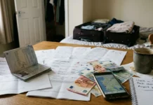 Johannesburg od 11 820 Kč s Condorem z Prahy Cestovatelská příprava na letenku do Johannesburgu - paspor, letenka a cestovní dokumenty rozházené na domácím pracovním stole